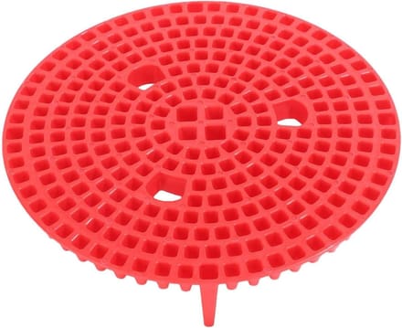 Emmer Vuilrooster - Wasbak Insert - Auto Reinigen - Herbruikbaar Ontwerp - 26 x 6 cm - Rood