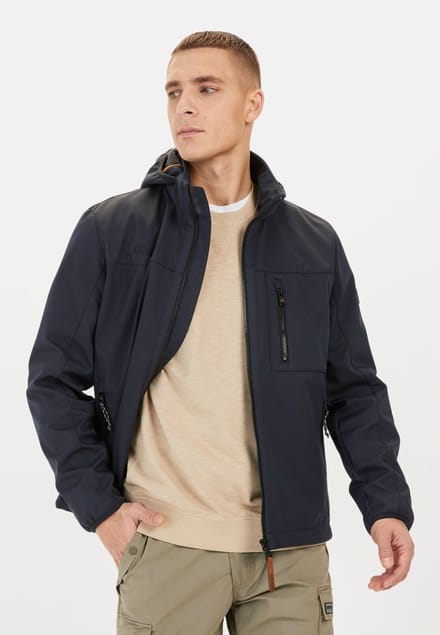 camel active Softshelljack met afneembare capuchon - Maat menswear-36 - Donker blauw
