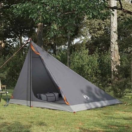vidaXL - Backpacking - Tent - 4-persoons - Grijs - en - Oranje