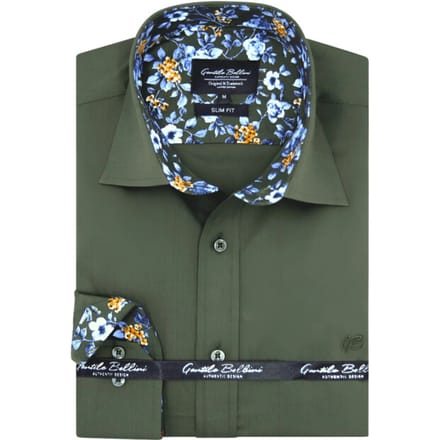Blanco Heren Overhemd - Slim Fit - 3039NW - Groen