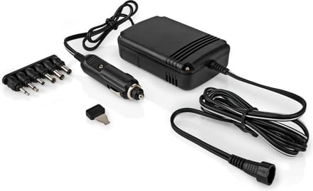 DC Adapter - 6x DC-plug - 12/24 V in - 2000 mA - 1.5/3/4.5/6/7.5/9/12 V uit - Zwart - Allteq