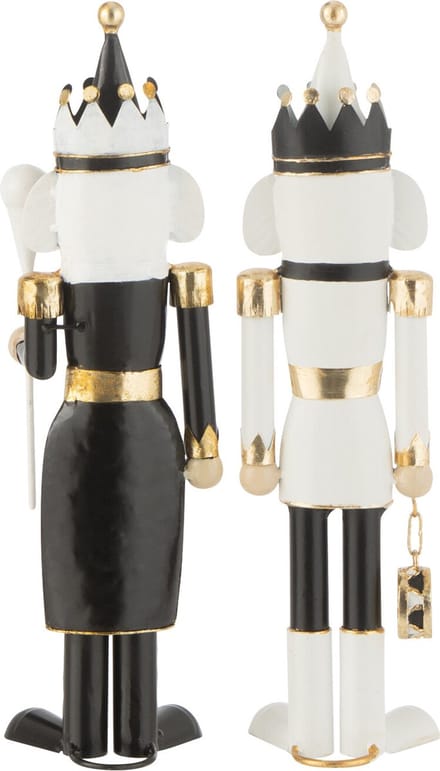 J-Line figuur Notenkraker - ijzer - zwart/wit - small - 2 stuks
