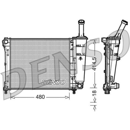 Radiator, motorkoeling DENSO DRM09161
