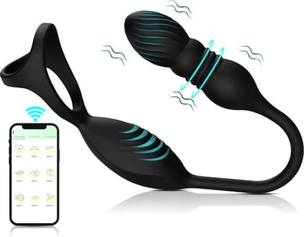 Cockring met Anus Vibrator - Telescoop - Remote Bestuurbaar - Buttplug - Anaal