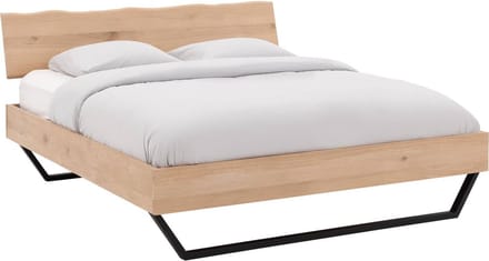 Goossens Bedframe Slade, Bedframe 180 x 200 cm hoofdbord organisch Hout Naturel eiken