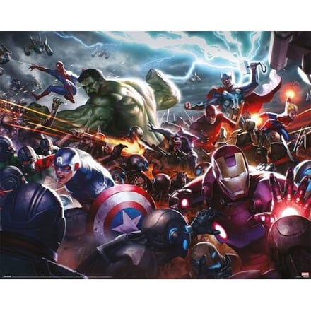 GBeye Hole in the Wall Marvel Mini Poster-Future Fight Heroes Assault (Diversen) Nieuw