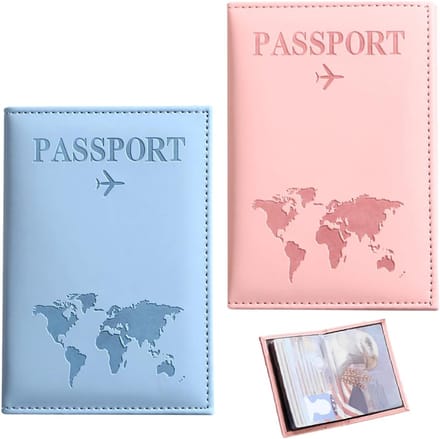2 stuks paspoorthoesjes, paspoorthoes van PU-leer