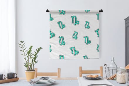 Wandkleed - Wanddoek - Steenbok - Design - Astrologie - 90x90 cm - Wandtapijt