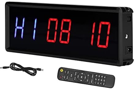 Store_8 - Gym Timer - LED Interval Timer - Stopwatch met Afstandsbediening - Zilver - Fitness Timer - Ideaal voor Thuis Gym - Compact formaat