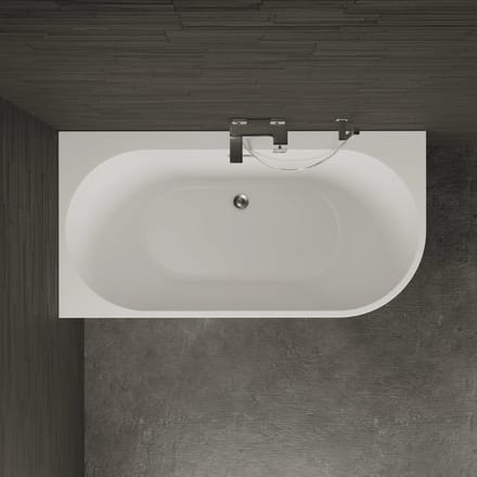 SPALINA - Vrijstaand bad - Capri 150 gauche blanche, 150 x72 x58 cm, Wit