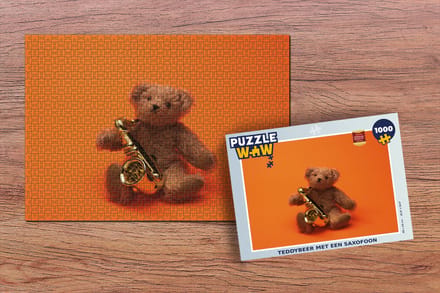 Puzzel Teddybeer met een saxofoon - Legpuzzel - Puzzel 1000 stukjes volwassenen