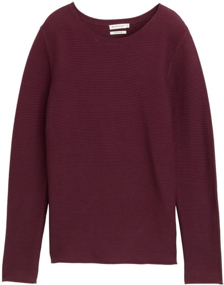 Tom Tailor - Gebreide trui van katoen - Maat S - bordeaux red