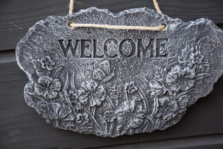 Welcome bord om op te hangen