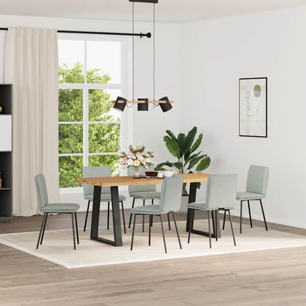 vidaXL - Eetkamerstoelen - 6 - st - fluweel - lichtgrijs