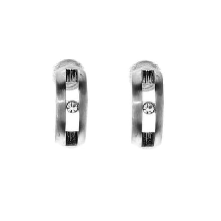 Behave - Oorbel steker zilverkleur minimalistisch glans 1 cm