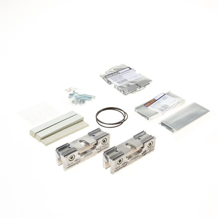 Set glasklemplaten zilverkleur EV1 30mm, voor glazen deuren