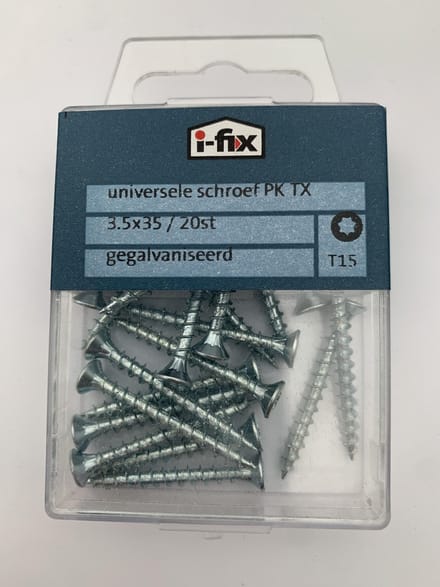 Universele schroef PK TX 3.5x35mm 20 stuks gegalvaniseerd