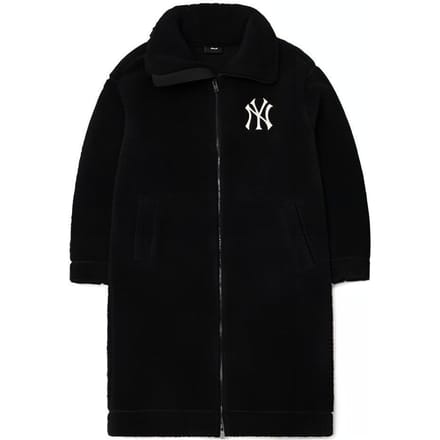 MLB AA22 Manteau Long à Col Montant et Fermeture Éclair Unisexes Noir 3AFDB0526-50BKS L white