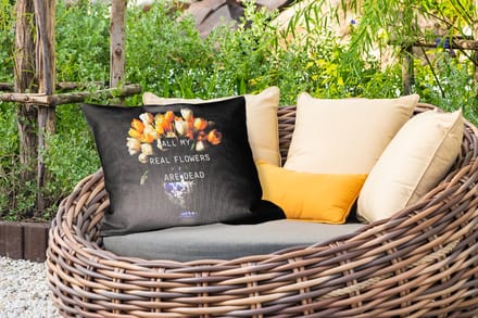 Buitenkussens - Tuin - Quotes - Bloem - Tulp - Geel - 50x30 cm