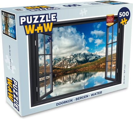 Puzzel Doorkijk - Bergen - Water - Legpuzzel - Puzzel 500 stukjes