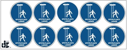 Opstelplaats ladder sticker | 5 cm - 10 stuks per vel