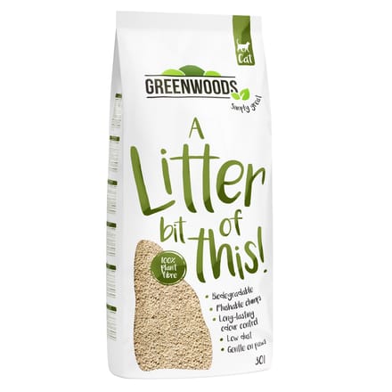 2x 30L Plant Fibre Greenwoods Kattenbakvulling Klompvormend