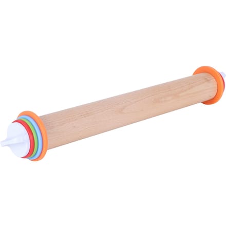 Verstelbare Beuken en PP Deegroller met Afneembare Ring voor Cake Eiertaart Keuken Bakkerij beige