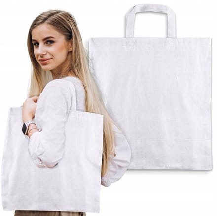Ecologische Katoenen Boodschappentas 38x42cm Wit 220g
