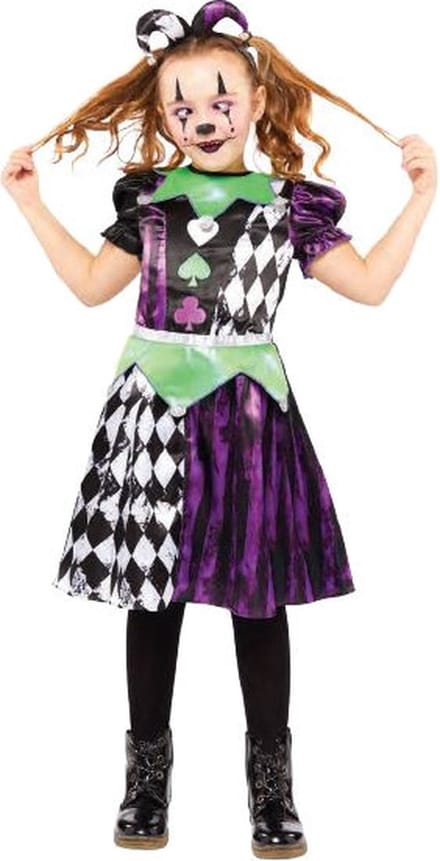 Amscan Verkleedpak Jester Junior Polyester Zwart/wit/paars Mt 116/128