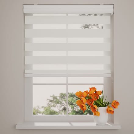Duo Rolgordijn Splendid - Lichtdoorlatend - Gebroken Wit - 40x130 cm