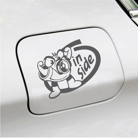 Bumpersticker - Turbo Inside - 12 X 15 - Antraciet