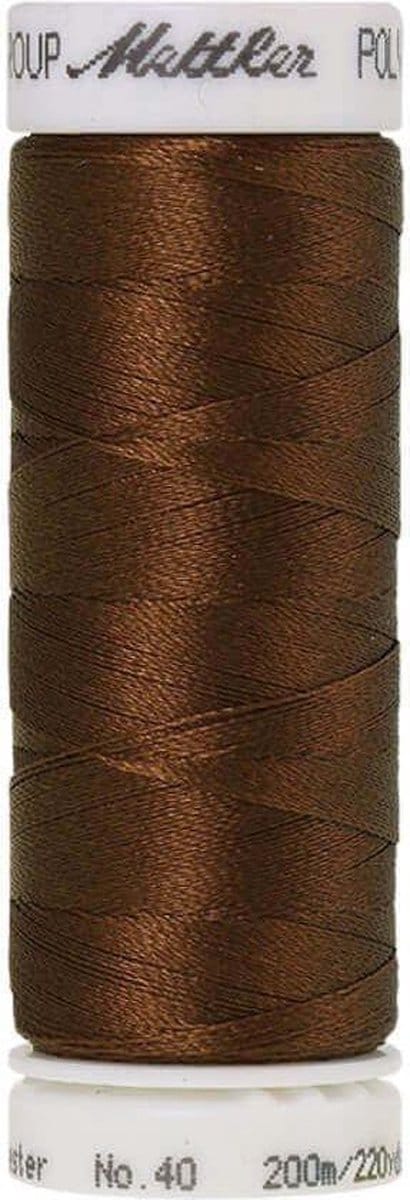 AMANN POLYSHEEN NAAI-BORDUURGAREN, COL-0933 BRUIN, 200M, PER STUK.