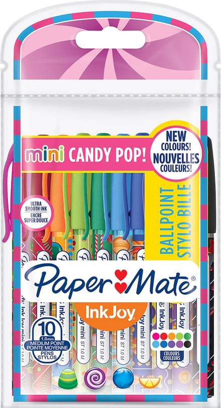 Paper Mate InkJoy minibalpennen | medium punt (1,0 mm) | Candy Pop-verpakkingen | 6 stuks