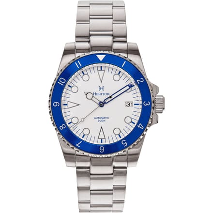 Heritor Automatic Luciano armbandhorloge met datum - blauw/wit