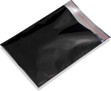 Cadeauzakjes plastic 25x33,5+3cm ZWART (50 stuks)