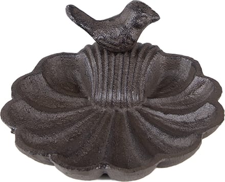 Clayre & Eef Vogelvoederbak Schelp Ø 14x5 cm Bruin IJzer