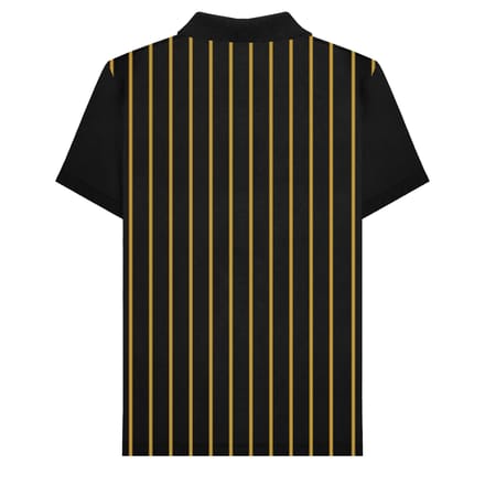 Lambretta Heren Pinstripe Poloshirt (Zwart/Goud)