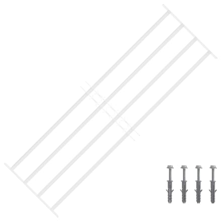 Grille de sécurité pour fenêtre avec 4 barreaux horizontaux réglable de 93 à 174 cm
