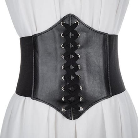 Brede Korset Taille Riem | Zwart | Elastische Dames Riem
