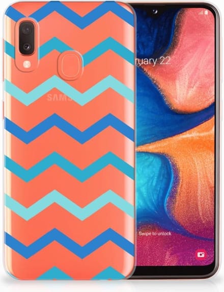 Samsung Galaxy A20e TPU bumper Zigzag Blauw