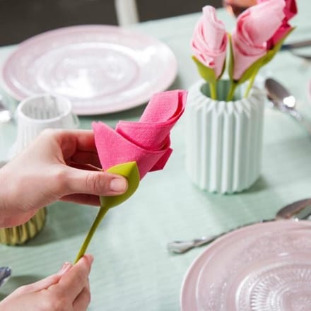 Servettenhouder - Peleg Design - Bloom - Groen - 4 Bloemen - Origineel Accessoire groen