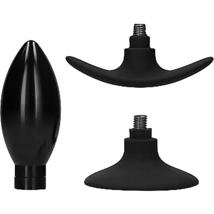 Interchangeable Butt Plug Set - Rounded Large - Black
