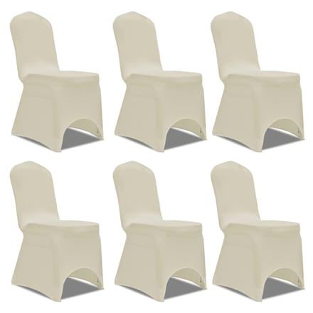 vidaXL - Stoelhoes - Stretch - Crème - (6 - stuks)