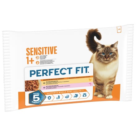 Perfect Fit Sensitive 1+ - Kip & Zalm (4 x 85 g)