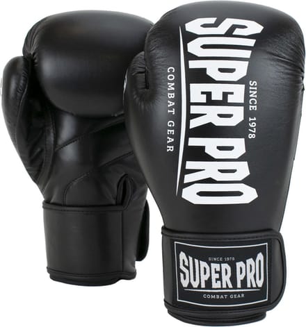 Super Pro Combat Gear Champ (kick)bokshandschoenen Zwart/Wit 16oz