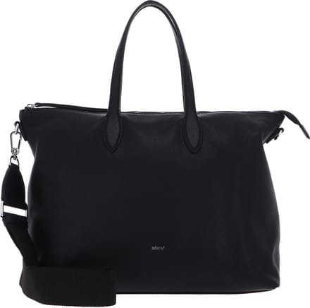abro Leren Schoudertas Handtas Leather Dalia Shopper Clivia Black / Nickel Zwart