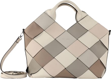 GERRY WEBER handtas schoudertas Checker Handbag LHZ Cream-White veelkleurig beige