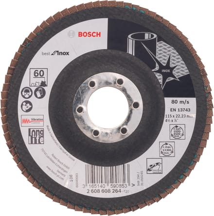 Bosch - Lamellenschuurschijf Best for Inox 115 mm, 22,23, 60