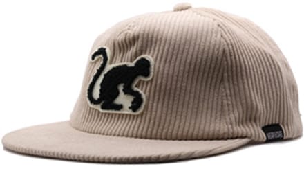 Surf Monkey - Gerecyclede platte pet - Corduroy / Snapback / One Size (Beige)