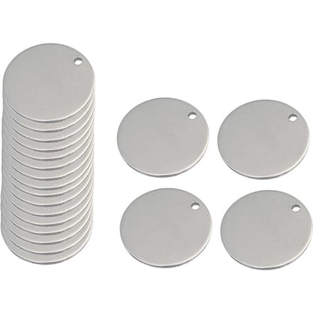 20 stuks metalen platte ronde cirkel blanco munt stempelen charmes tag hangers 8 mm 8mm white